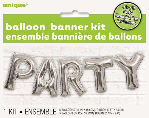 Silver Party Balloon Banner Kit - Click Image to Close